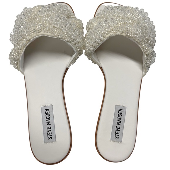 Steve Madden | Ecstatic Embellished Sandal In White Multi - New With Box - Picture 5 of 12